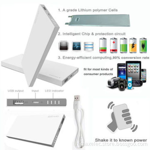 Power banks, 5V, 8000mAh, super slim 9.9mm thick, lightweight, use A grade li-polymer cell